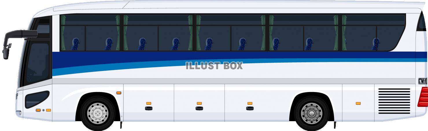 無料イラスト 観光バス クルマ 旅行 バス 横 サイド