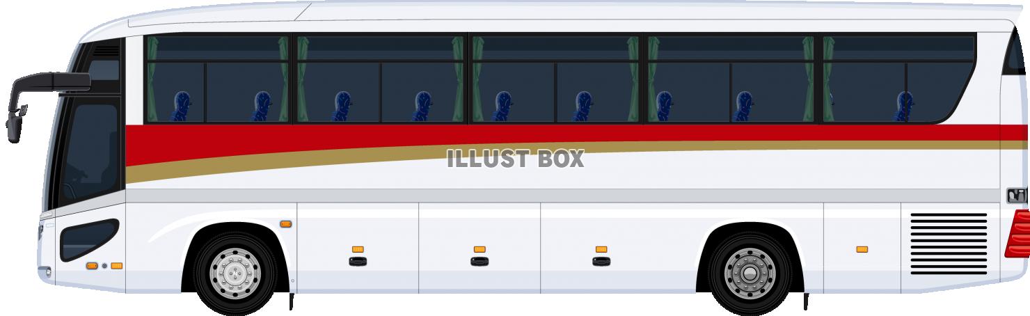 無料イラスト 観光バス クルマ 旅行 バス 横 サイド