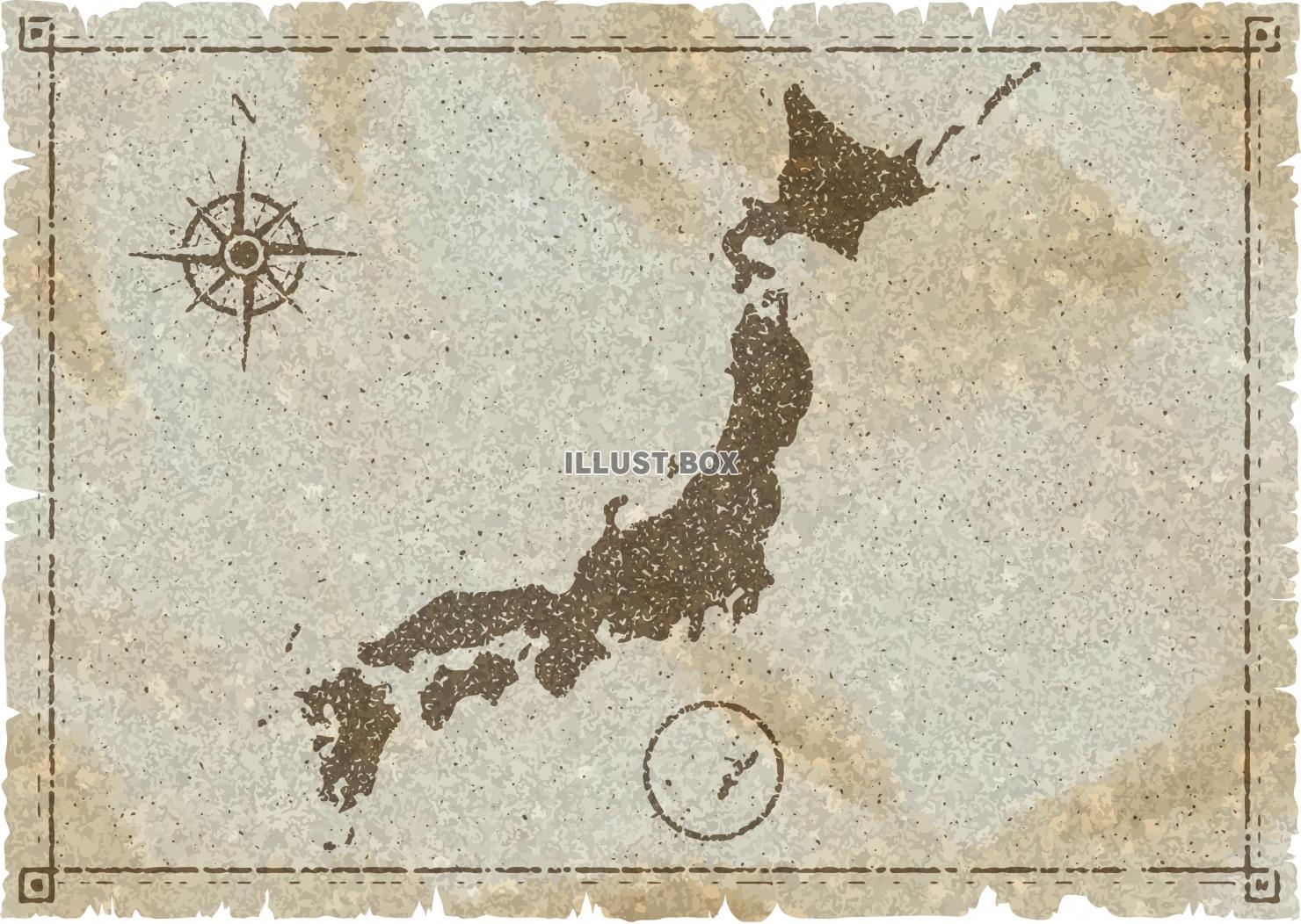 無料イラスト 古地図 海賊 日本地図