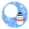 雪だるまの吹き出しイラスト　透過png