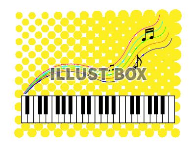 無料イラスト 鍵盤と音符のカラフルイラスト