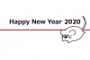 白ネズミのシンプルな年賀状