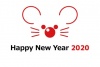 ネズミの顔のシンプルな年賀状