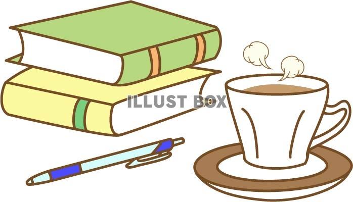 本とコーヒーとペン