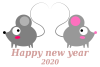 2020年恋するネズミのHappy new year年賀状