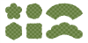 ちぎり絵風のパーツセット（市松）