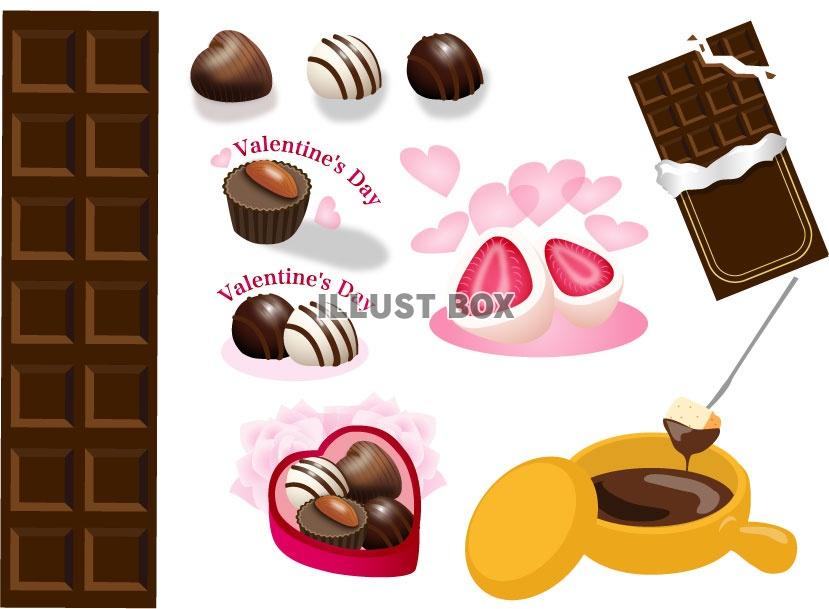 バレンタイン チョコレートのセット素材
