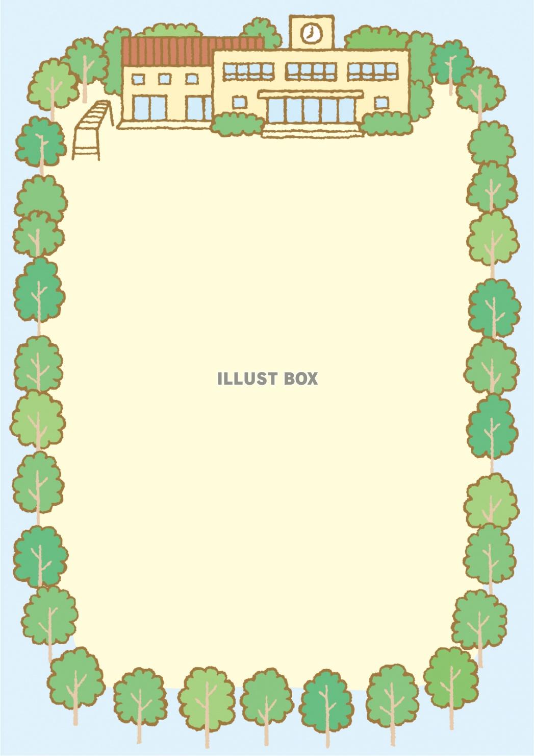 無料イラスト 学校行事校舎敷地イベント地図運動場体育館案内図グラウンド運動