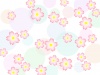 桜の花柄と水玉模様の壁紙背景素材イラスト