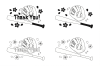 春の野球道具（モノクロ）
