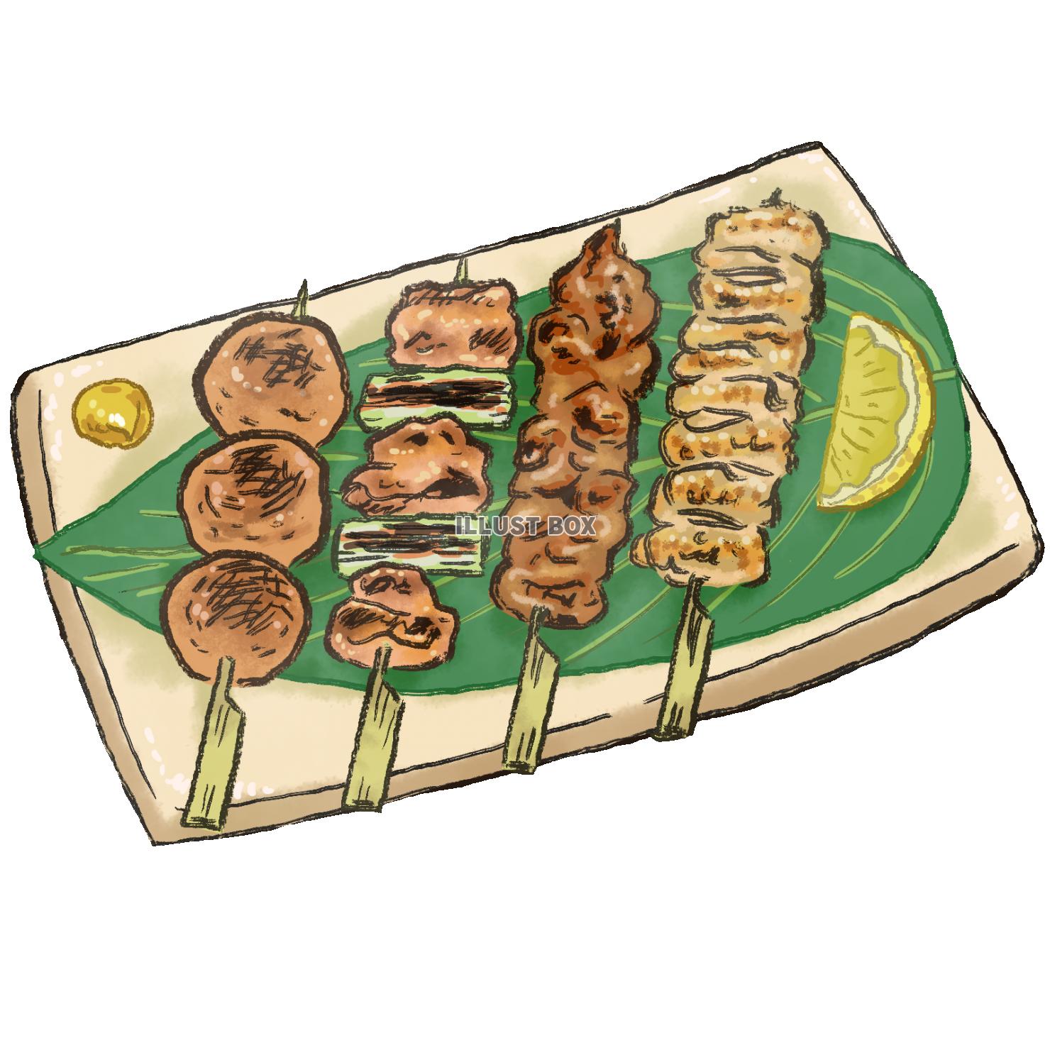 無料イラスト 焼き鳥