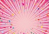フレームピンク背景集中線春枠水彩紙吹雪紙ふぶきイラスト飾りラインシンプルかわいい