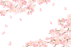 春のかわいい桜フレーム枠イラスト01 / 【透過PNG/ベクター】