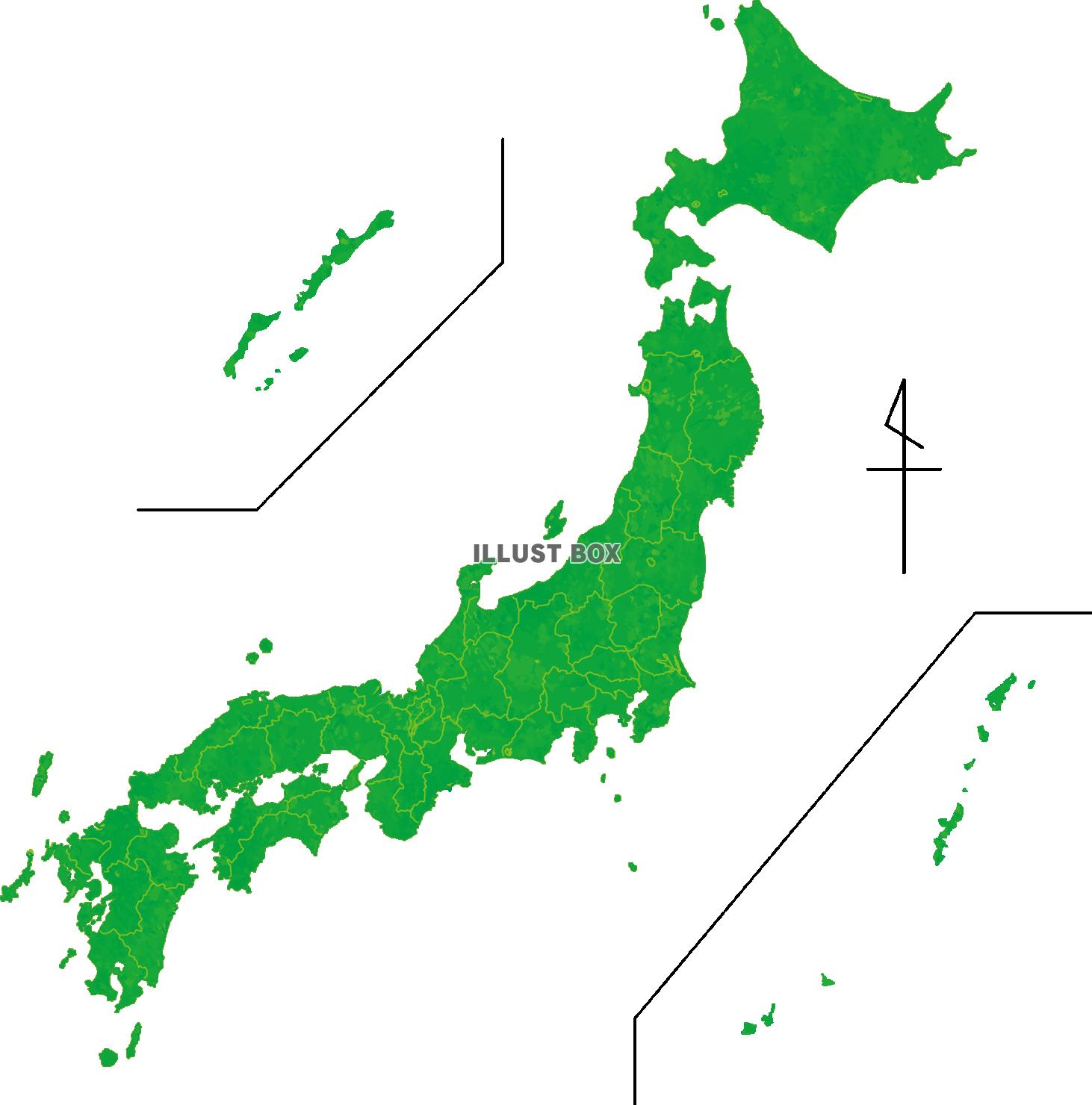 地図全国版日本地図,日本,日本地図,イラスト,シンプル,シル...
