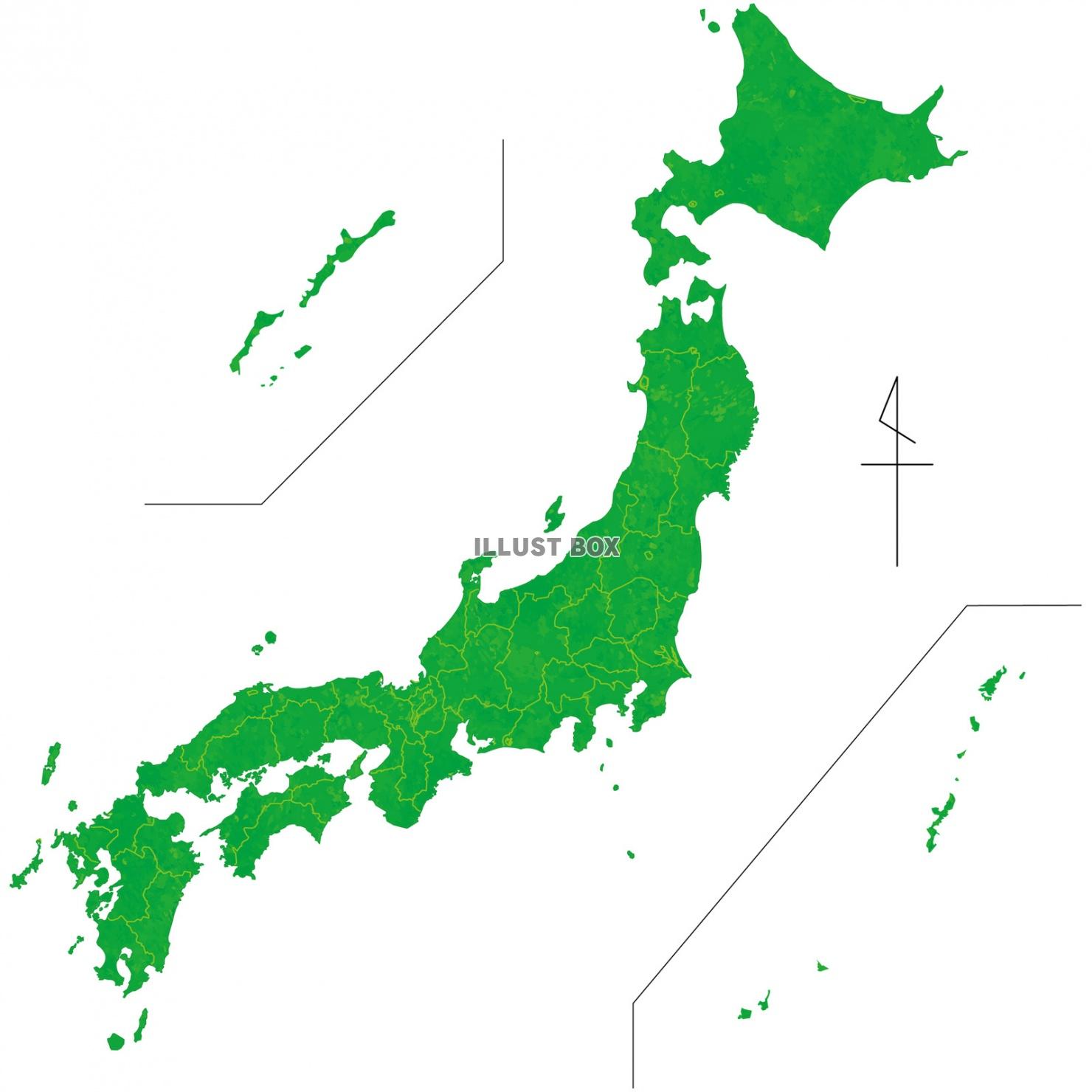 地図全国版日本地図,日本,日本地図,イラスト,シンプル,シル...