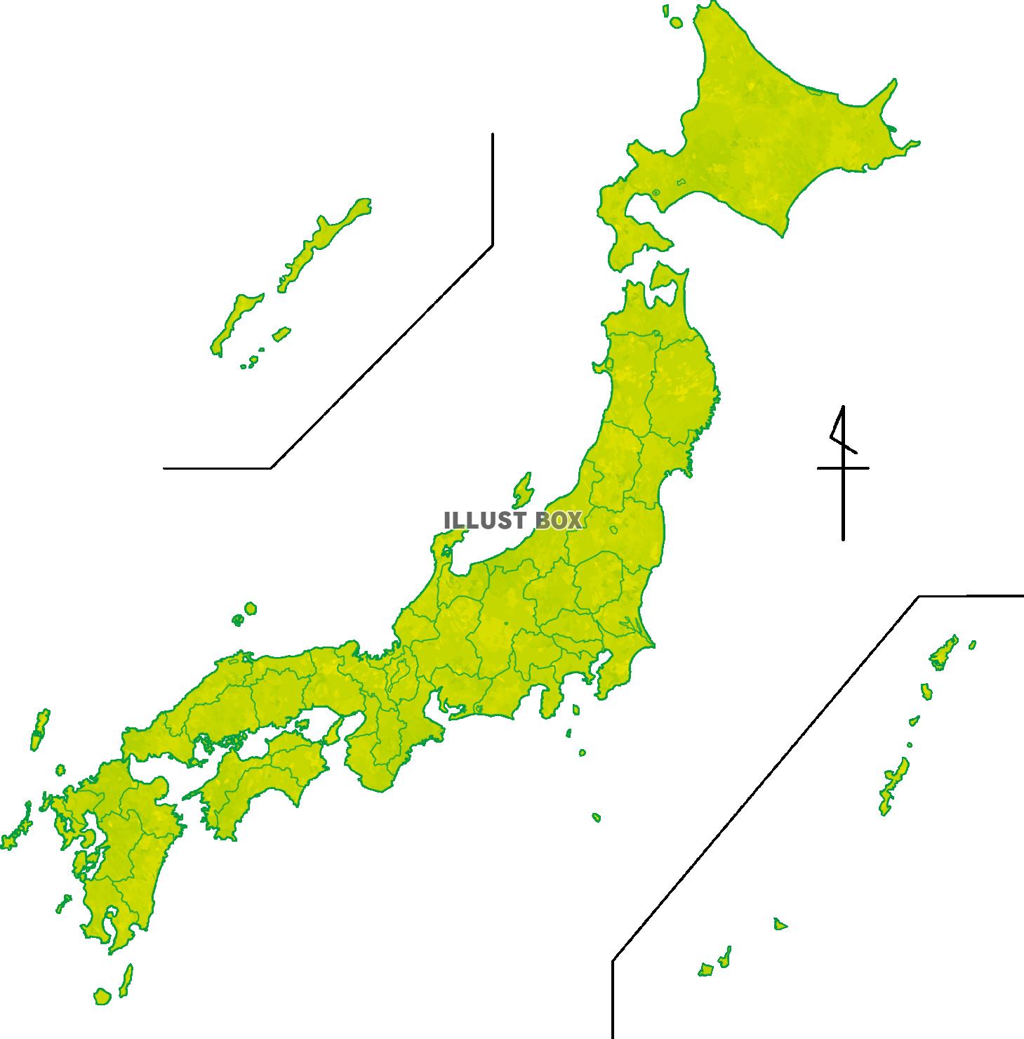 地図日本全国版地図,日本,日本地図,全国,国,イラスト,シル...