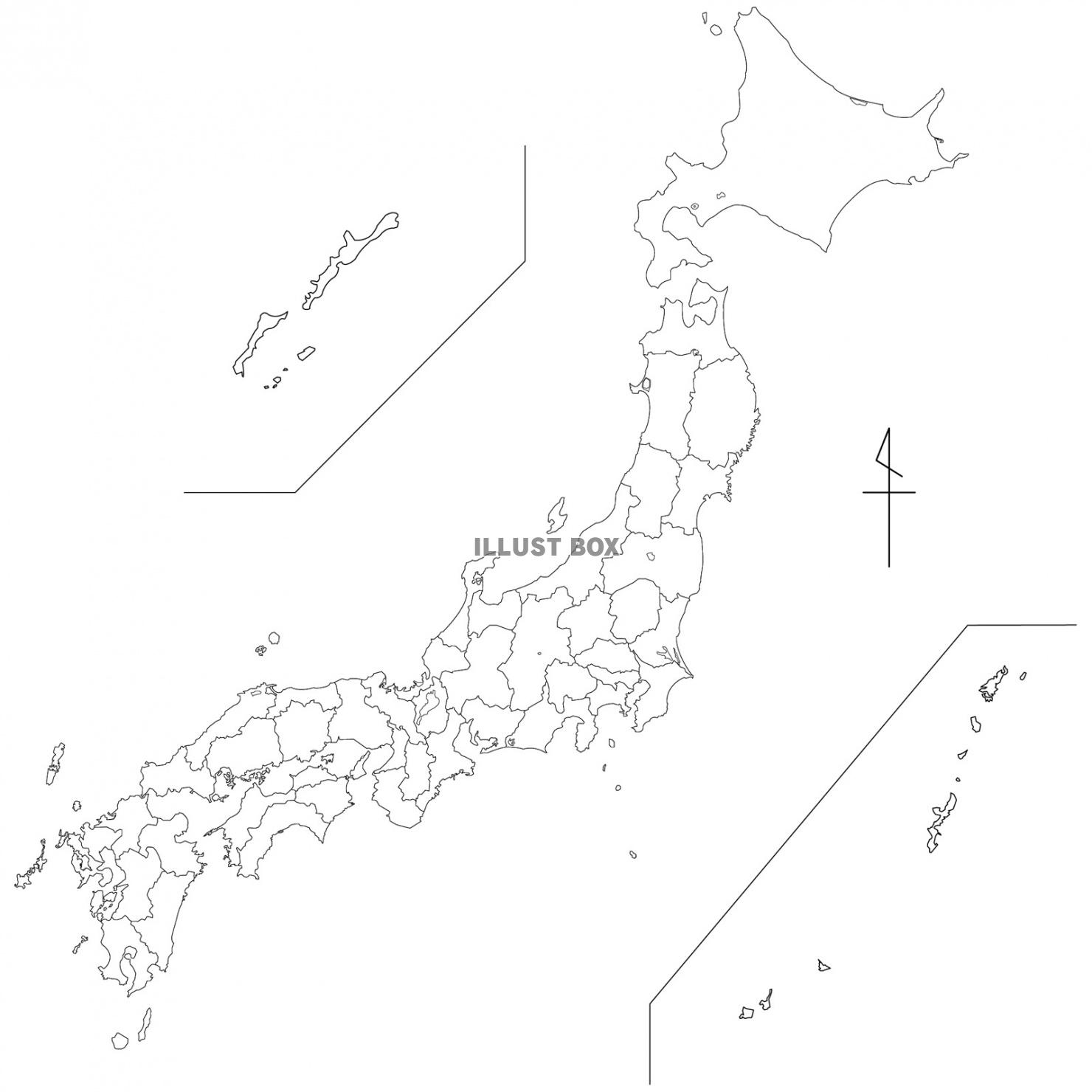 白地図日本全国白地図,地図,日本地図,日本,全国,イラスト,...