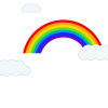 7色の虹と雲