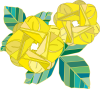 バライラスト薔薇飾り黄色アイコンばら父の日花シンプル黄ホワイトデーシルエット装飾