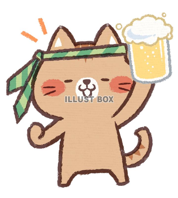 無料イラスト 酔っ払いネコ