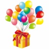 風船イラスト飾り誕生日ギフトボックス箱プレゼント箱アイコンかわいいラッピングシン