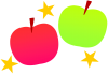 りんごと星（飾り線・リンゴ・林檎）