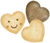 笑顔のハート型クッキー