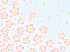 桜の花柄と水玉模様の壁紙背景素材イラスト