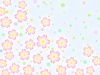 桜の花柄と水玉模様の壁紙背景素材イラスト