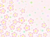 桜の花柄と水玉模様の壁紙背景素材イラスト