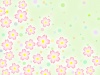 桜の花柄と水玉模様の壁紙背景素材イラスト