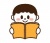 本を読む男の子（手書き）