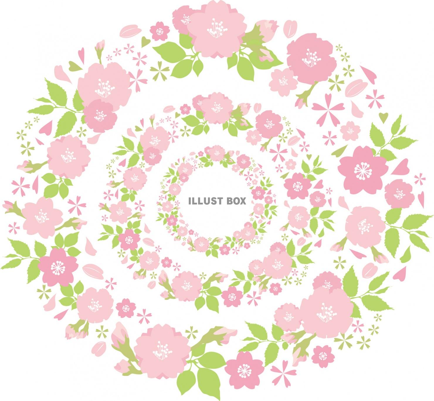 無料イラスト 桜おしゃれフレーム飾り春花装飾 枠 背景 和シンプル3月4