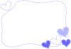 フエルトワッペンとステッチのフレーム枠（ハート３）紫