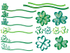 クローバー飾り葉っぱ小見出しリボン装飾ライン緑色グリーン枠チェックかわいい春5月