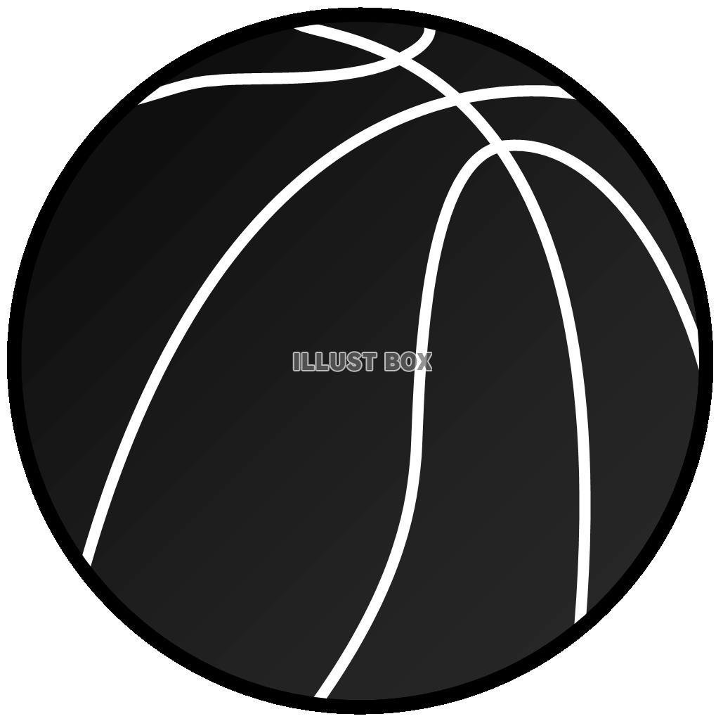 無料イラスト バスケットボール黒１ スポーツ用品