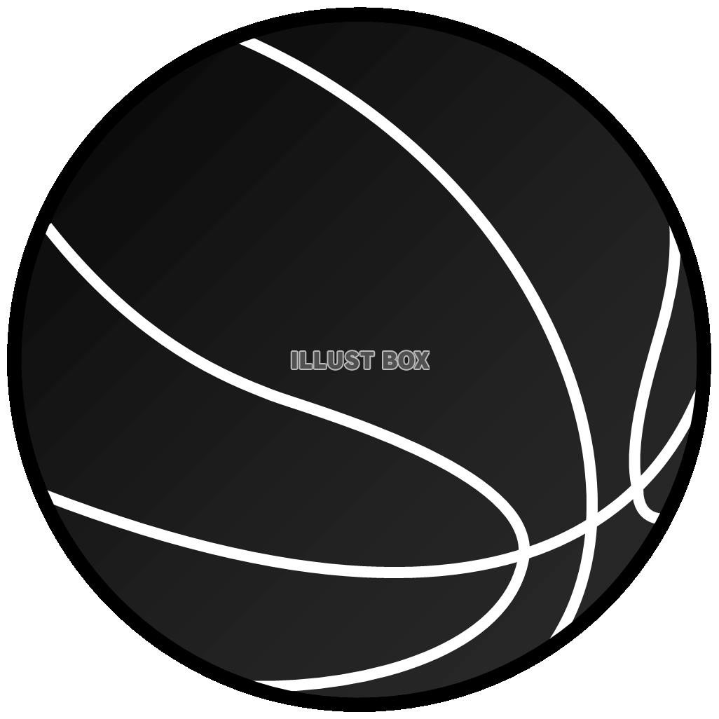 無料イラスト バスケットボール黒２ スポーツ用品