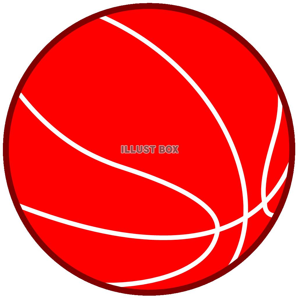 無料イラスト バスケットボール赤２ スポーツ用品