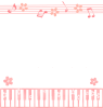 桜色のピアノフレーム　透過png
