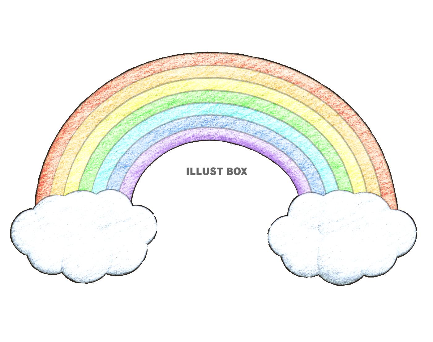 虹と雲 イラスト無料