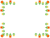 花模様フレームシンプル飾り枠素材イラスト。透過PNG