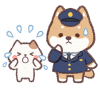 警察官イヌと迷子のネコ