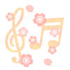 ト音記号と桜　透過png