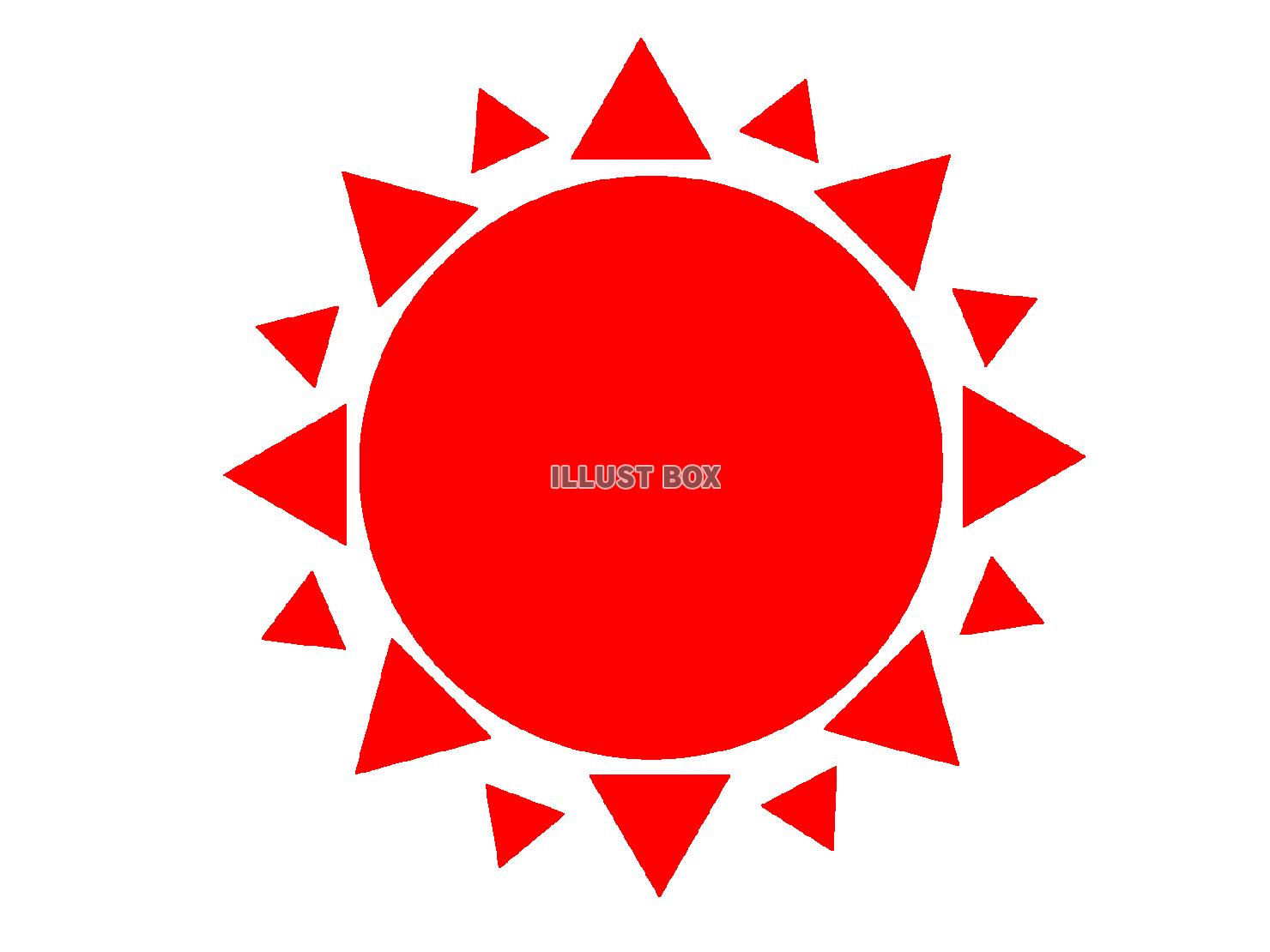 真夏のイメージの赤い太陽（透過）