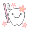 桜をつけた歯　透過png