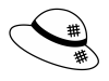  【透過PNG】（白黒）簡単でかわいい麦わら帽子