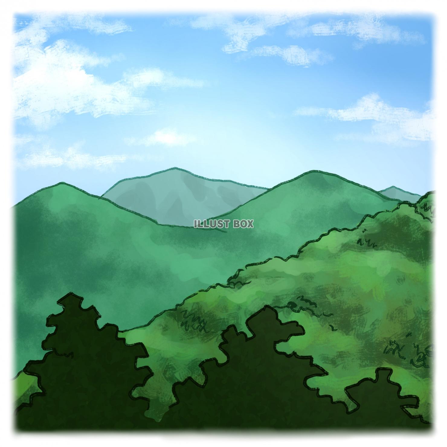 無料イラスト 山の風景