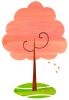 シンプルな桜の木（草有り）【透過PNG】