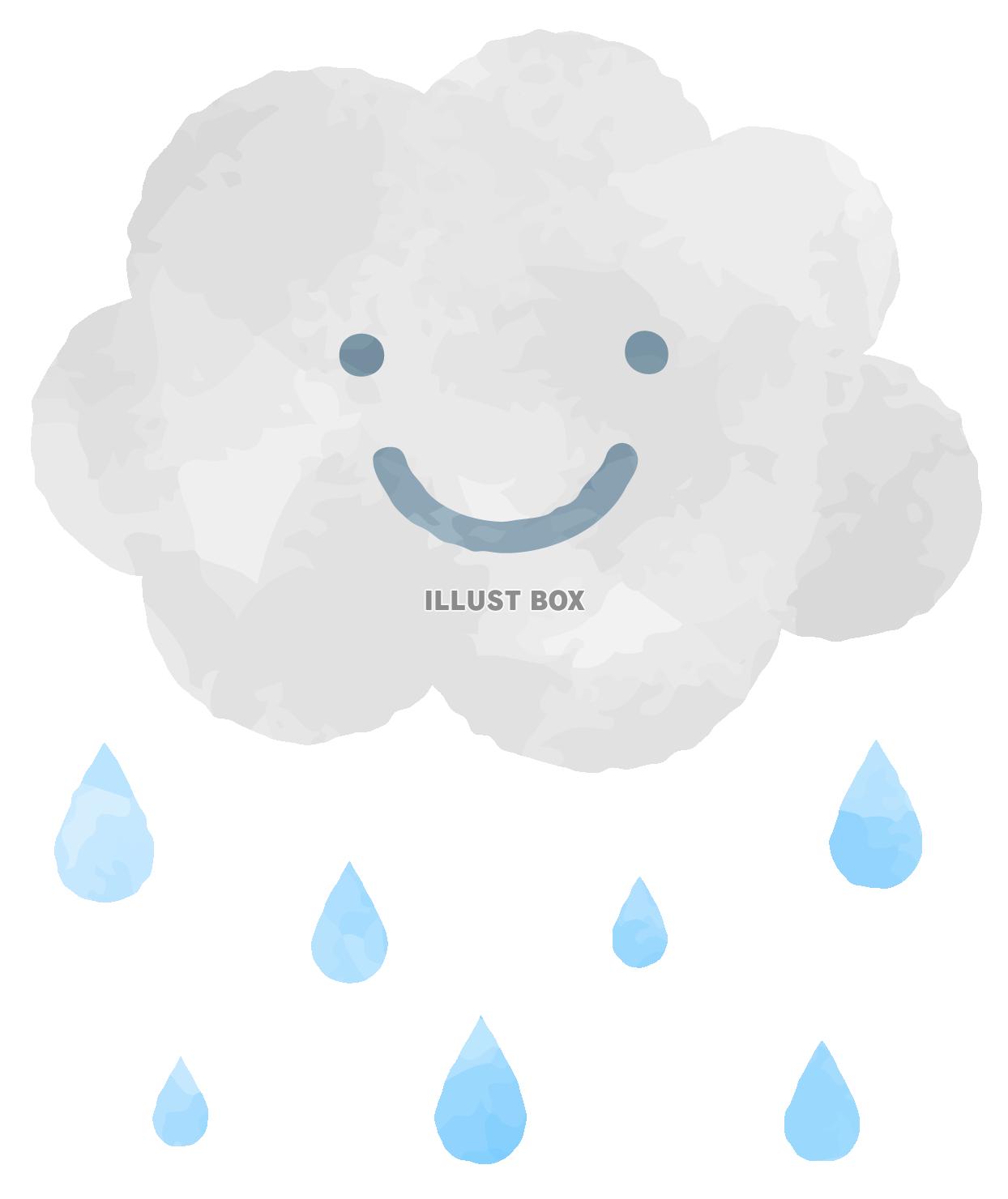 笑顔の雨雲と雨