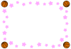 バスケットボールと桜のフレーム１－１　卒団・入団・卒部・入部